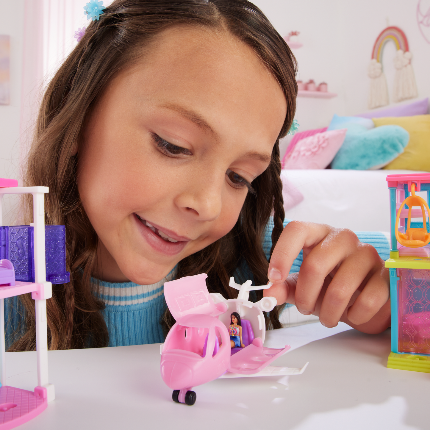 Barbie-Avion de Rêve Mini-Barbieland-Coffret Avec Avion et Poupée